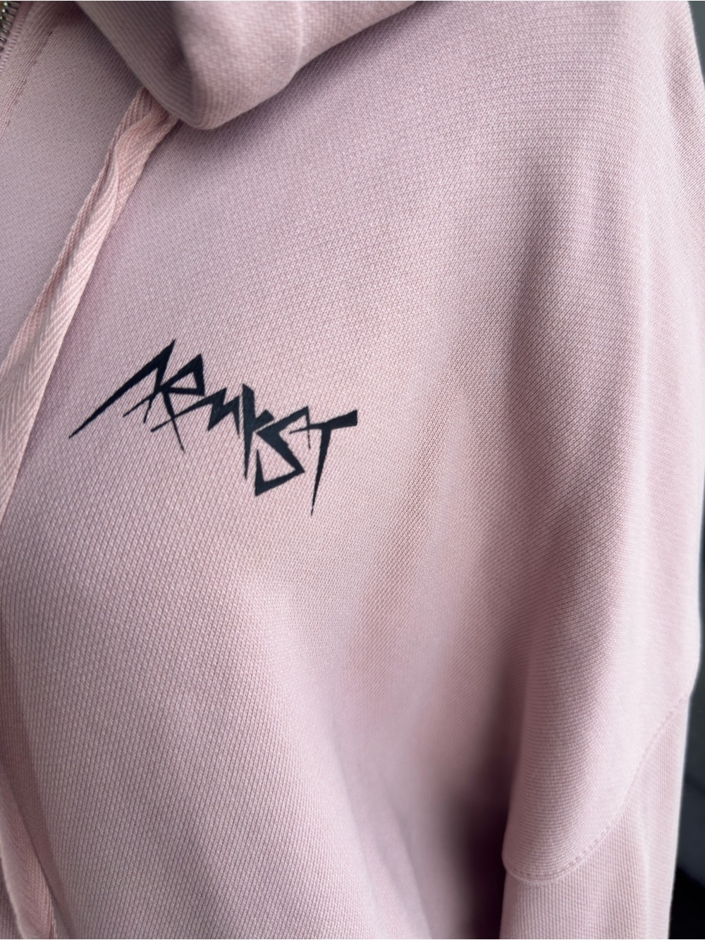 BTS ARMY Women's Dusty Pink Zip Hoodie with Hood and Drawstrings - Picture 5 of 14